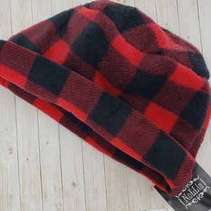 Red Buffalo Plaid Fleece Cap Hat